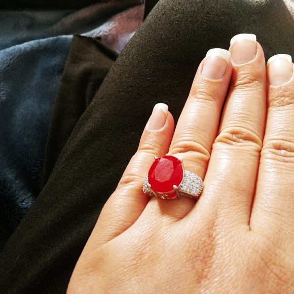 New beautiful ruby silver filled - Picture 6 of 8
